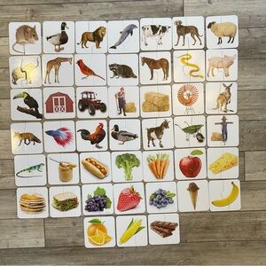 First Steps Learning Library Animals Foods Farm Match Puzzle 3 In 1 Set 45 Pairs